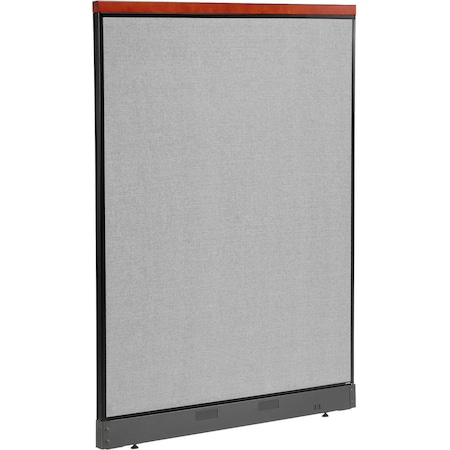Interion By Global Industrial Interion Deluxe Non-Electric Office Partition Panel with Raceway, 48-1/4inW x 65-1/2inH, Gray 277556NGY